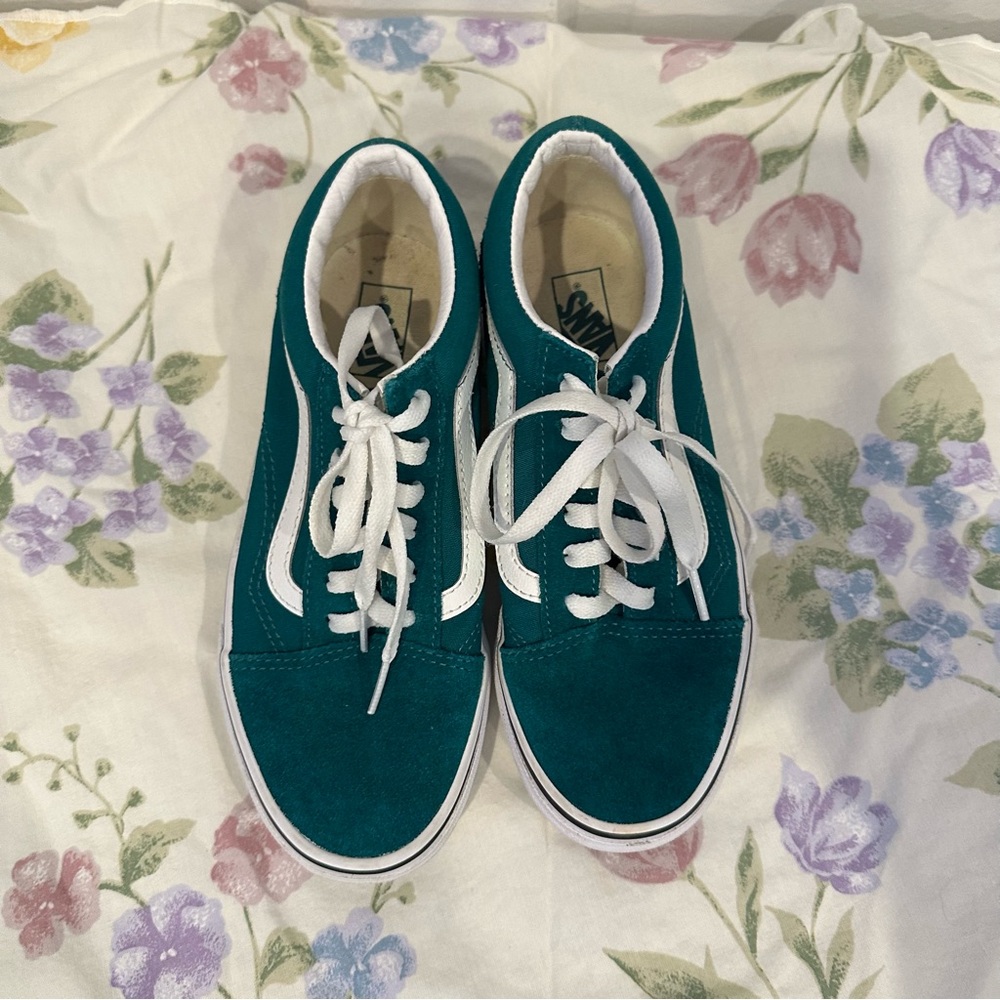 Vans green classic old skool youth size 5 women’s 6.5 sneaker shoes beach skate - Picture 5 of 8
